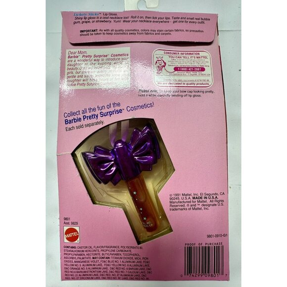 Vintage 1991 Barbie Pretty Surprise Cosmetics Nail Lip Gloss NIP Sealed - Picture 2 of 2